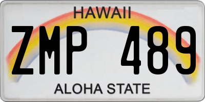 HI license plate ZMP489