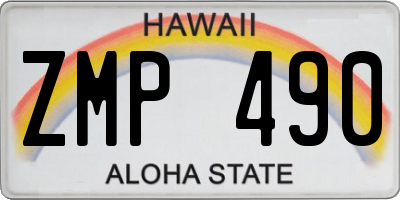 HI license plate ZMP490