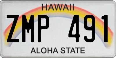 HI license plate ZMP491