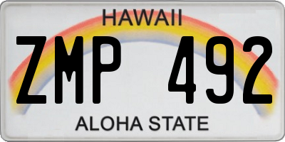 HI license plate ZMP492