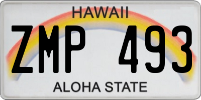 HI license plate ZMP493