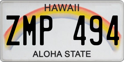 HI license plate ZMP494