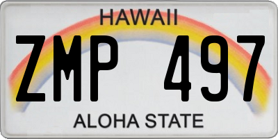 HI license plate ZMP497