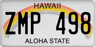 HI license plate ZMP498