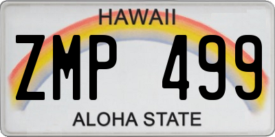HI license plate ZMP499