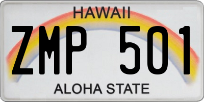 HI license plate ZMP501