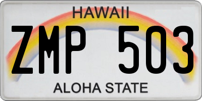 HI license plate ZMP503