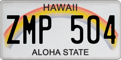 HI license plate ZMP504