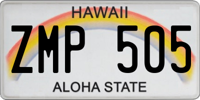 HI license plate ZMP505