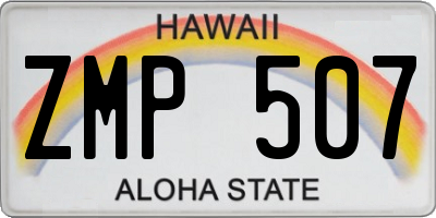 HI license plate ZMP507