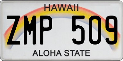HI license plate ZMP509