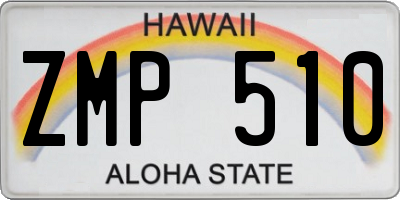 HI license plate ZMP510
