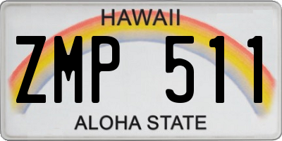 HI license plate ZMP511