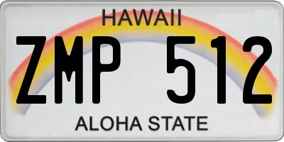 HI license plate ZMP512