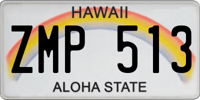 HI license plate ZMP513