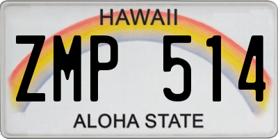 HI license plate ZMP514