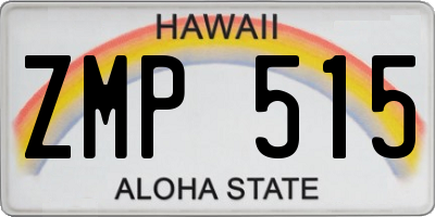 HI license plate ZMP515