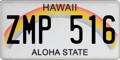 HI license plate ZMP516