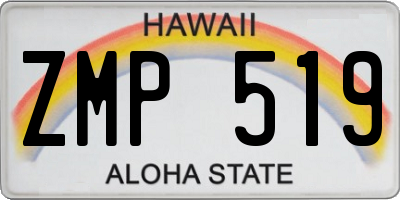 HI license plate ZMP519