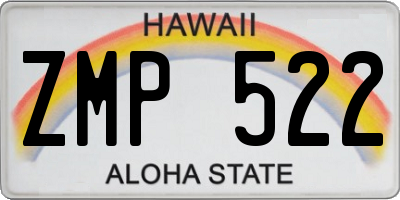 HI license plate ZMP522