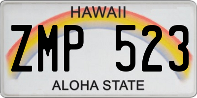 HI license plate ZMP523