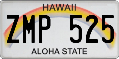 HI license plate ZMP525