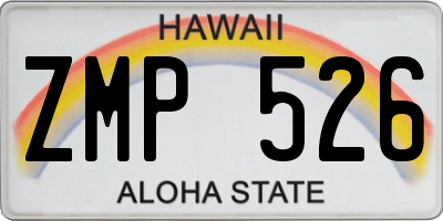 HI license plate ZMP526