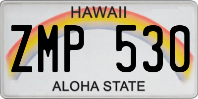 HI license plate ZMP530