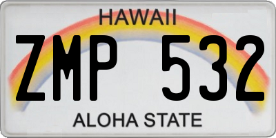 HI license plate ZMP532