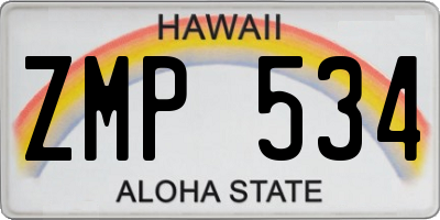HI license plate ZMP534