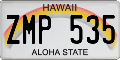 HI license plate ZMP535