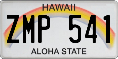 HI license plate ZMP541