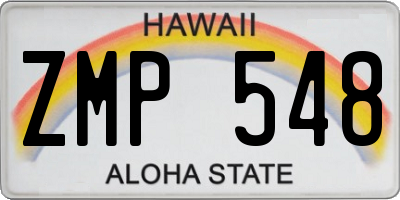 HI license plate ZMP548