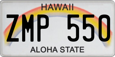 HI license plate ZMP550