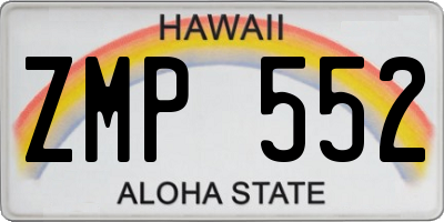 HI license plate ZMP552