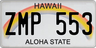 HI license plate ZMP553