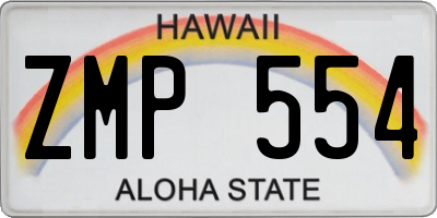 HI license plate ZMP554
