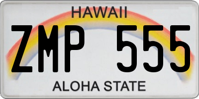 HI license plate ZMP555