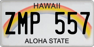 HI license plate ZMP557