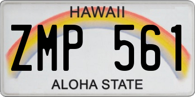 HI license plate ZMP561