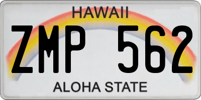 HI license plate ZMP562