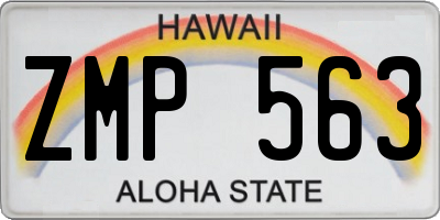 HI license plate ZMP563