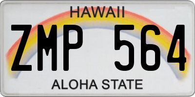 HI license plate ZMP564