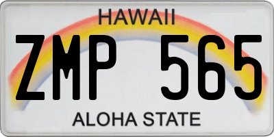 HI license plate ZMP565