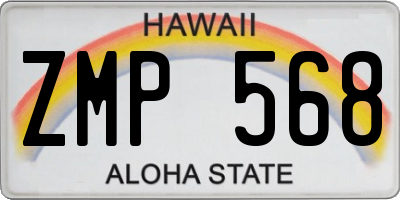 HI license plate ZMP568