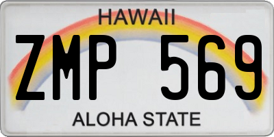 HI license plate ZMP569