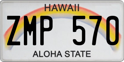 HI license plate ZMP570
