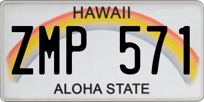 HI license plate ZMP571