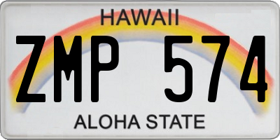HI license plate ZMP574