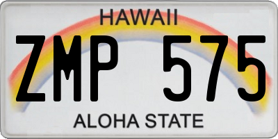 HI license plate ZMP575